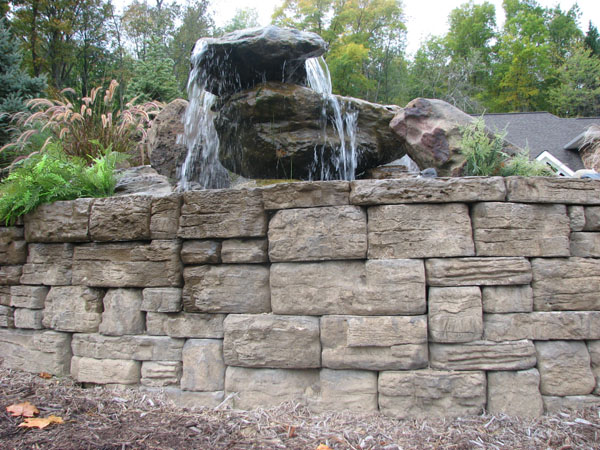 Wall with Natural Stone Water Feature